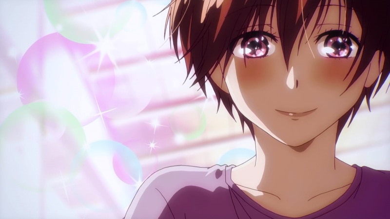 Bokura wa Minna Kawaisou, Kawai Ritsu, smiling, anime girls, 1080P, short hair, purple eyes, brunette, anime