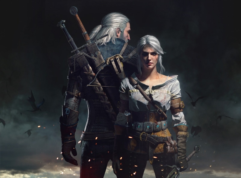 The Witcher, standing, fantasy girl, fantasy art, The Witcher 3: Wild Hunt, performance, people, holding, smoke - physical structure, togetherness, concert