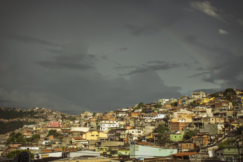 ominous, urban Scene, townscape, settlement, cityscape, cloud - sky, outdoors, Favela, nature, crowded, community, storm, house, between clouds, residential district