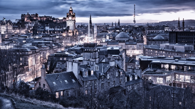 cloud, settlement, architecture, calton hill, scotland, urban area, residential district, place of worship, skyline, building, snow, nature, united kingdom
