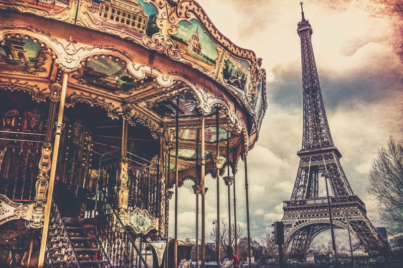 low angle view, architecture, tall - high, city, Eiffel Tower, outdoors, building exterior, architectural feature, built structure, Paris, the past, sky