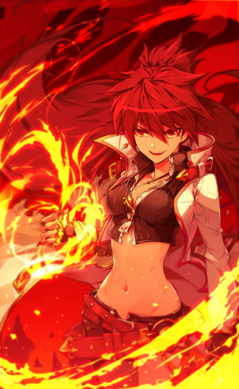 event, no people, magic, mystery, red, Elesis (Elsword), 2K, art and craft, orange color, character, female, jewelry, red eyes, anime, studio shot, chinese new year