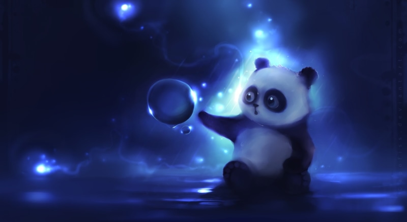 illuminated, Bear, 1080P, curious, mammal, black background, one person, Beautiful, Artistic, child, Painting, hd, nature, futuristic, dark