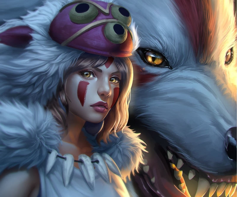 obscured face, portrait, disguise, mask - disguise, Princess Mononoke, view, looking at camera, human representation, art, indoors, carnival - celebration event