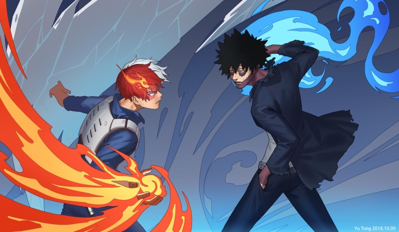 Anime, 1080P, Shoto Todoroki, My Hero Academia, Dabi (Boku No Hero Academia)