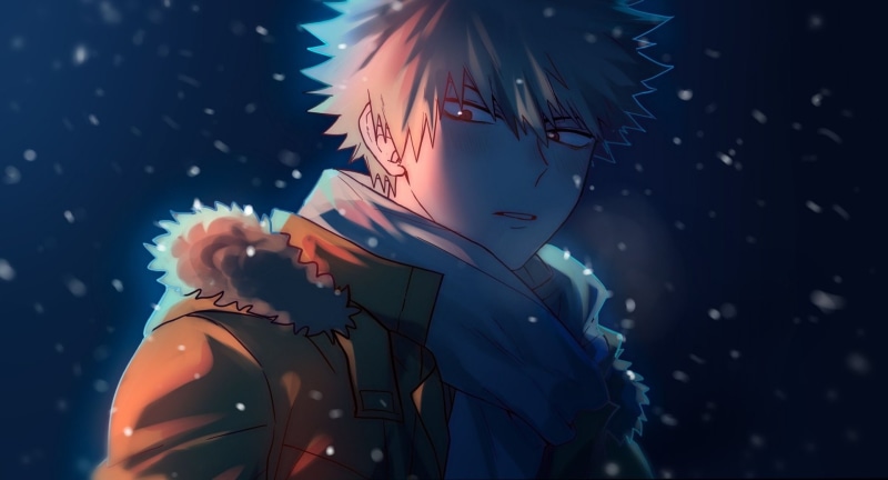 illuminated, males, adult, blue, young women, women, people, My Hero Academia, togetherness, 1080P, new years eve, Anime, side view, night, celebration