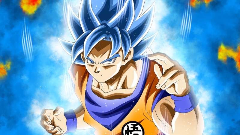 Son Goku, cloud - sky, sky, success, ball, Dragon Ball, sports equipment, sport, celebration, blue, low angle view, Dragon Ball Super, winning, multi colored