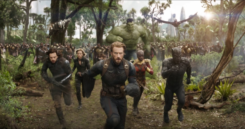 Black Panther (Marvel Comics), still, Natasha Romanoff, Sebastian Stan, people, outdoors, tree, forest, Scarlett Johansson, Movie, group of people, males