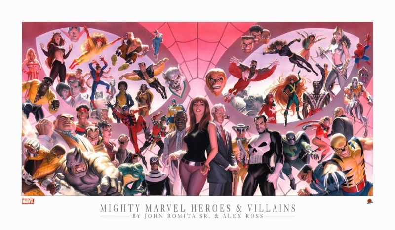 Comics, teenage boys, Satana (Marvel Comics), representation, crowd, adult, Captain Marvel, women, Falcon (Marvel Comics), real people, Wolverine, Spider-Man