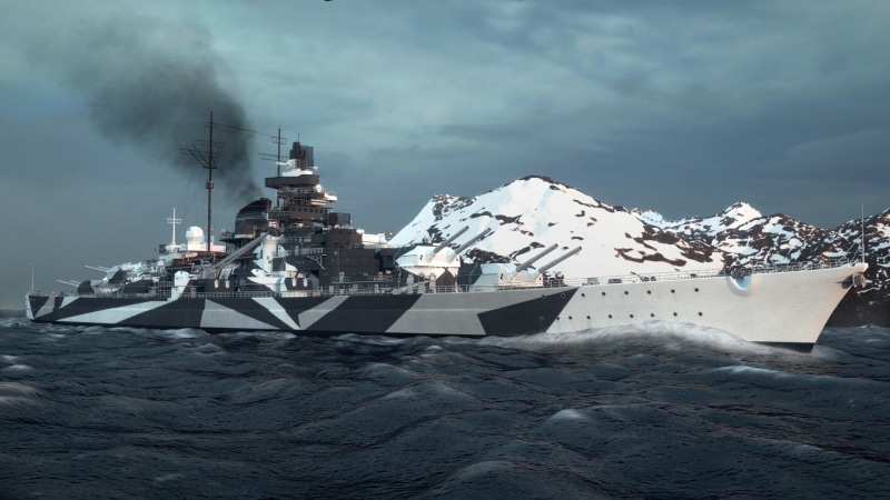 nature, water, sky, beauty in nature, winter, outdoors, cold temperature, german battleship tirpitz, pollution, sea, snowcapped mountain, snow, transportation