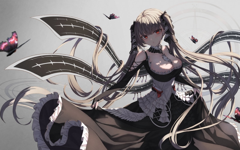 Azur Lane, gothic lolita, 4K, red eyes, Formidable (Azur Lane)