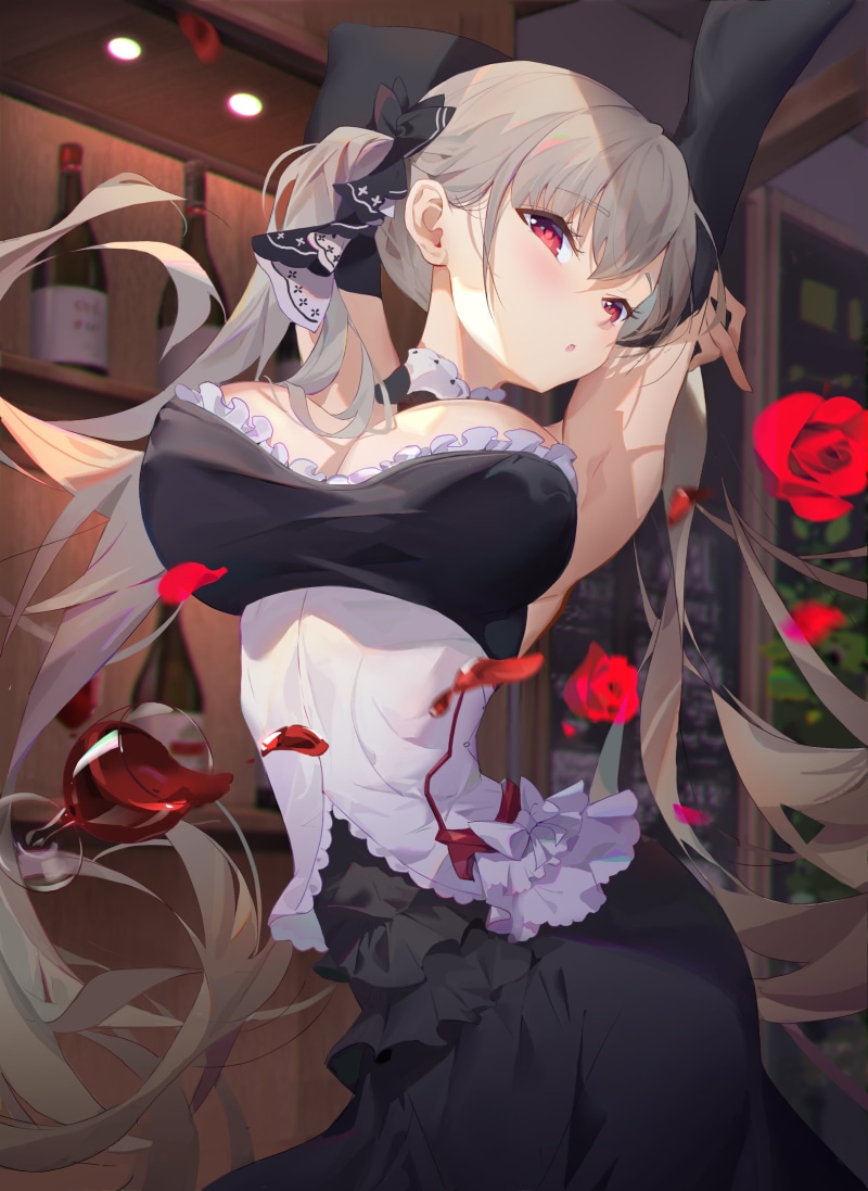 red eyes, 2K, Azur Lane, Formidable (Azur Lane), anime girls, dress