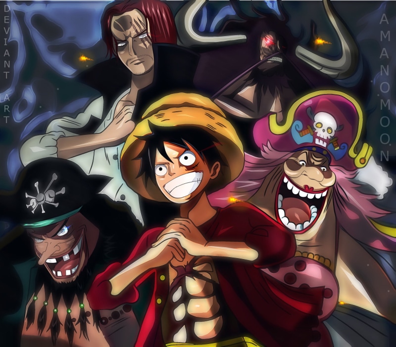Monkey D. Luffy, Kaido (One Piece), Charlotte Linlin, Shanks (One Piece), One Piece, Marshall D. Teach, Anime, 1080P