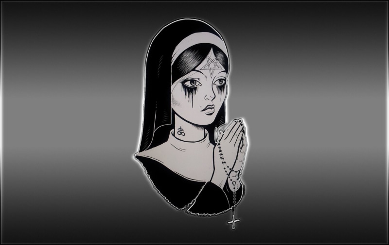 720P, satanic, silver, nun