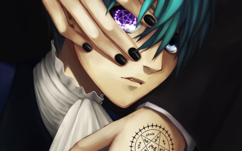michaelis, boy, butler, pentagram, hands, eyes, sebastian, 2K, demon, phantomhive, ciel, black