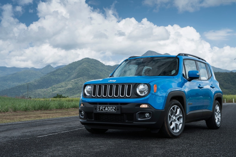 blue, Jeep Renegade Longitude, SUV, 4K