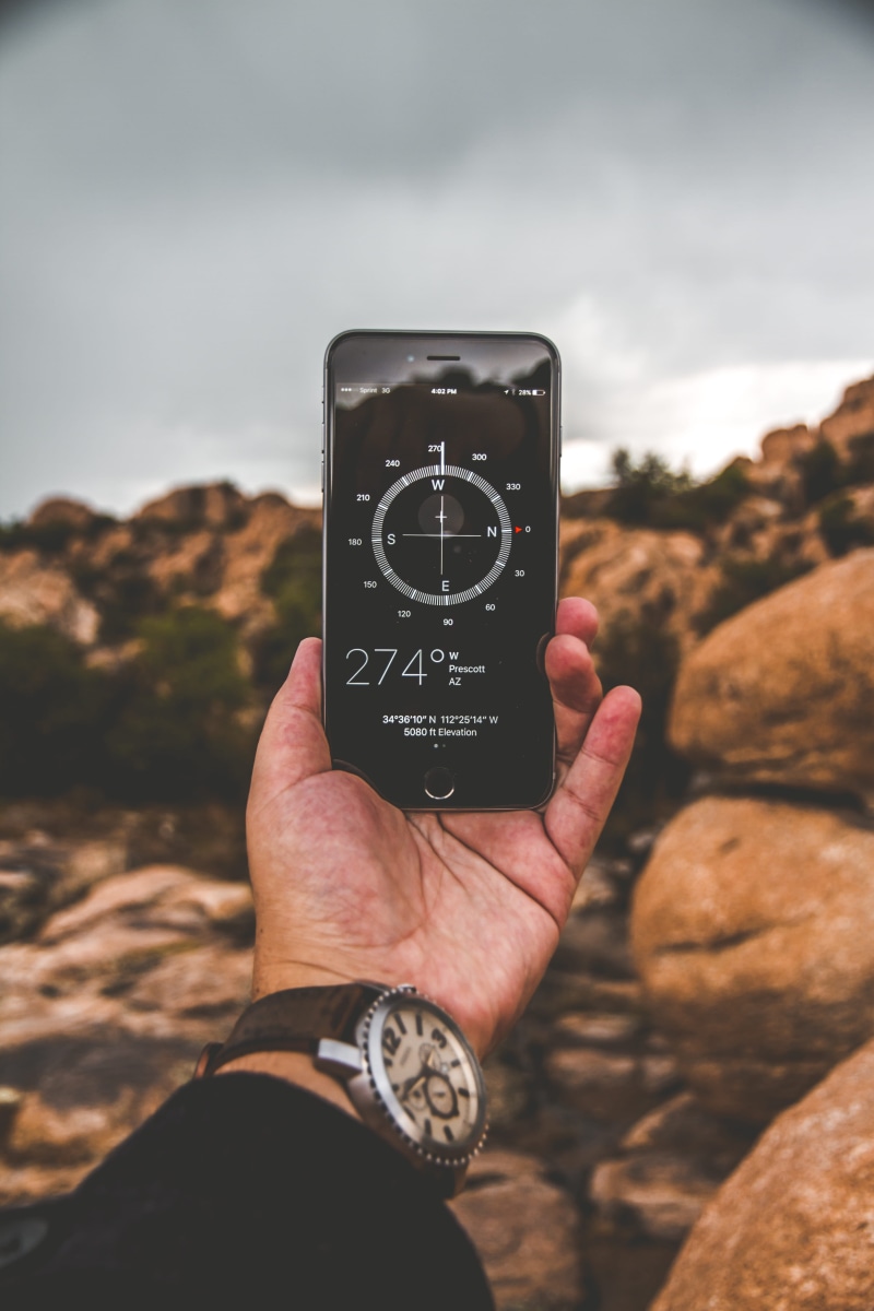 using, rock, communication, red rock, human body part, human hand, south, longitude, finger, 5K, outdoors, latitude, north, nature, iphone, sky, photography