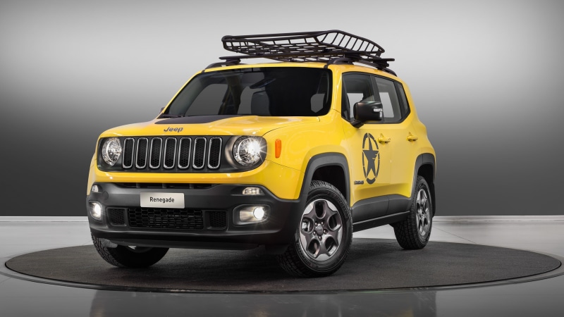 paris auto show 2016, jeep renegade longitude moparized, 4K, yellow