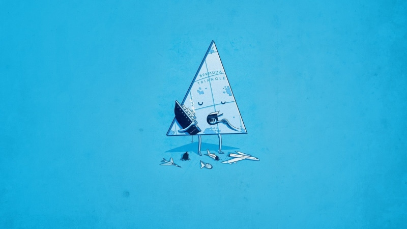 minimalism, cyan, blue, simple, colored background, blue background, Bermuda, day, nature, studio shot, frozen, sport, paper, triangle, humor, no people