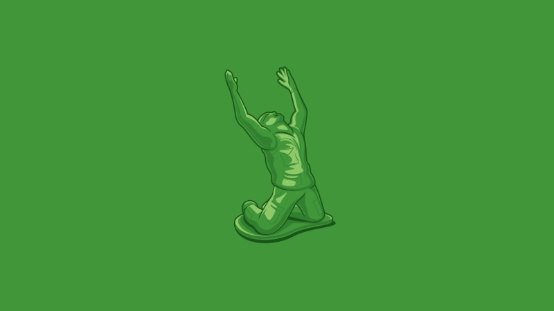 soldier, vitality, indoors, humor, artwork, body part, green background, no people, simple, toys, copy space, creativity, 720P, floor, colored background