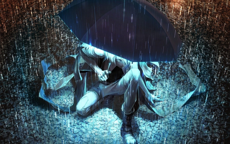 full length, anime, fish, real people, glass - material, night, adult, neon, rain, animals in the wild, animal wildlife, men, sea, lifestyles, glowing