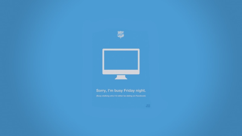 technology, humor, flat, blue background, no people, computer icon, screen, single object, colored background, sign, copy space, communication, symbol