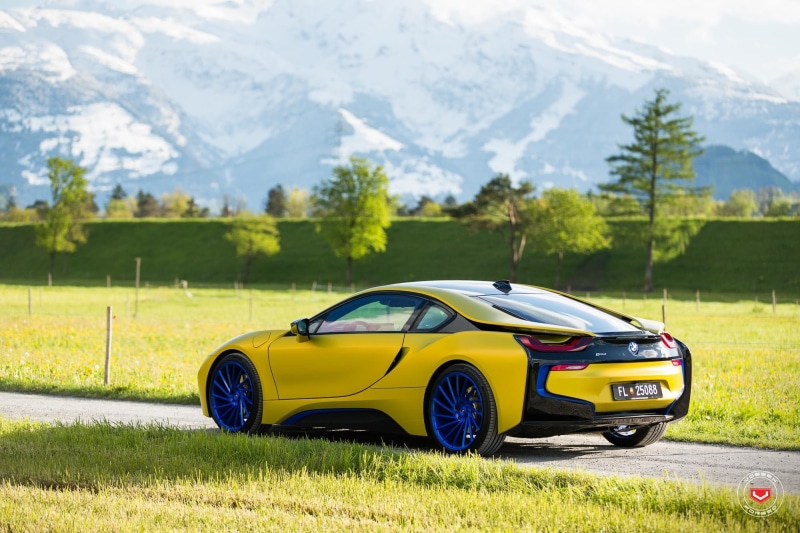 car, tuning, yellow, bmw, i8, mountains, 1080P