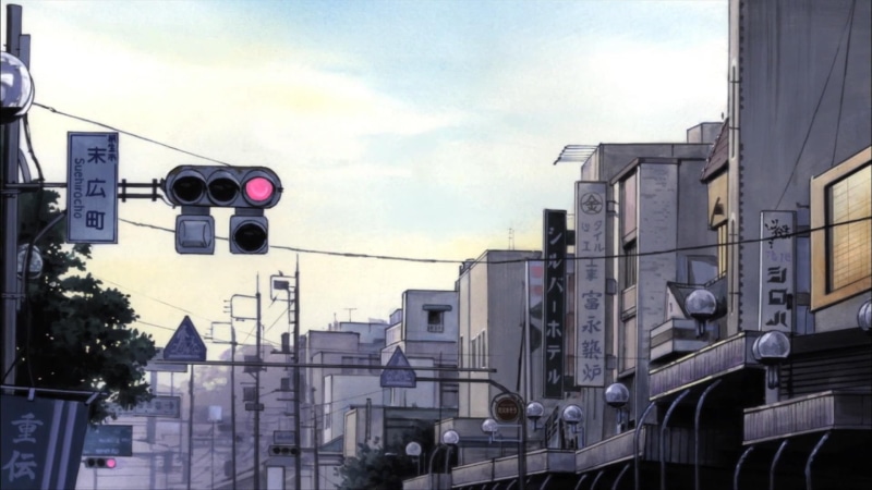 architecture, 1080P, light, sign, red light, nature, road, no people, stoplight, building exterior, road signal, built structure, Aku no Hana, outdoors