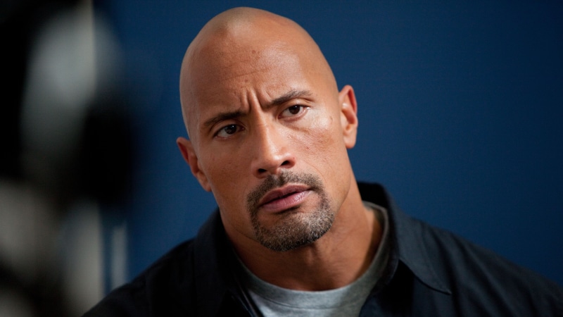 portrait, men, body part, blue, mid adult, hair loss, 4K, emotion, front view, completely bald, dwayne johnson 4k  hd  download widescreen, colored background