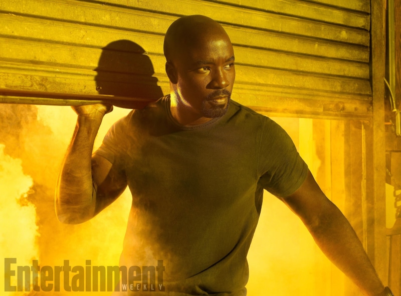 men, serious, 2K, athlete, one person, waist up, sport, shirtless, mid adult, Defenders, Mike Colter, architecture, shaved head, Power Man, portrait, contemplation