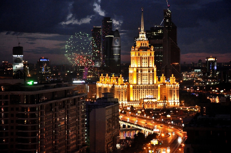 Moscow, night, 4K, russia, night light