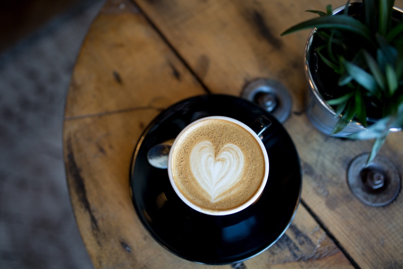 still life, coffee shop, shallow, mug, yyc coffee, art, photograph, focus, crockery, plant, photography, bokeh, no people, heart, frothy drink, hot drink