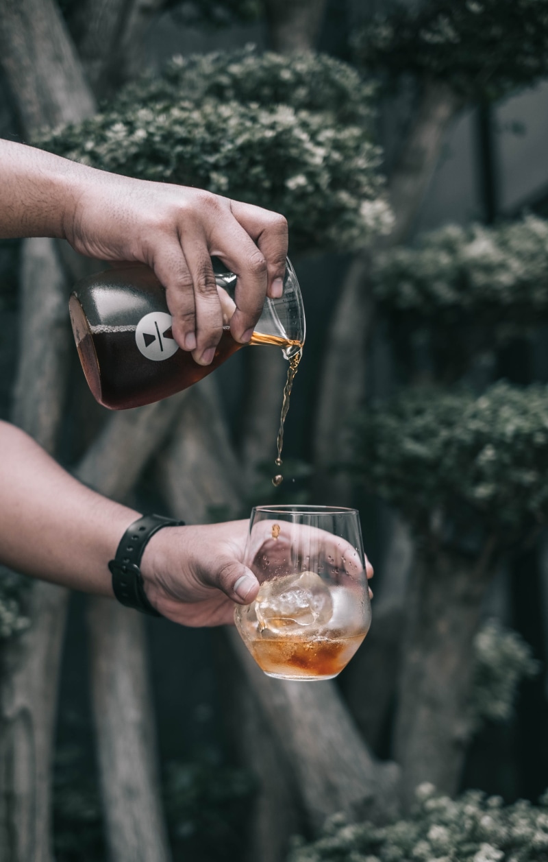 refreshment, capuccino, coffee, men, 4K, glass, human Hand, outdoors, cold brew, pour over, drinking, alcohol, drinking Glass, coffee shop, drink, holding