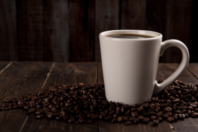 white color, latte, espresso, cup of coffee, freshness, selective focus, mug, hot, cup, coffee beans, coffee cup, 5K, still life, beverage, rustic, dark