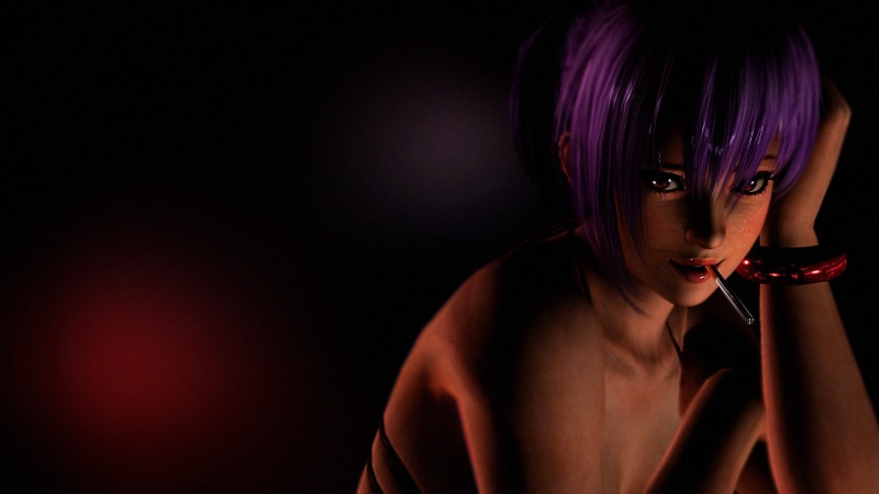 human face, front view, headshot, one person, beauty, Dead or Alive, fashion, ayane (doa), indoors, black background, bangs, young women, 1080P, dyed hair