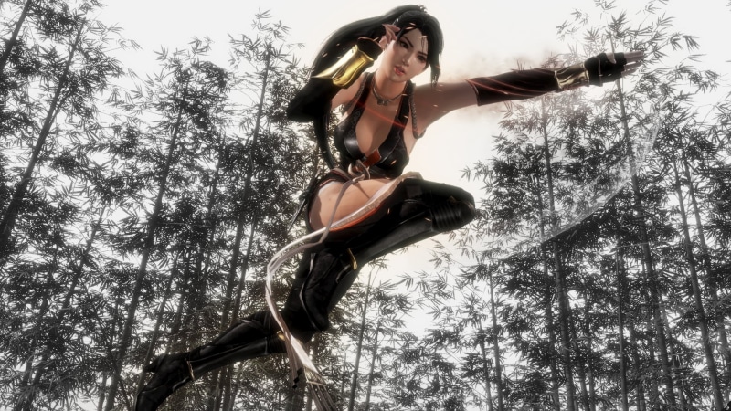 ponytail, gray background, video game characters, 1080P, Momiji (Ninja Gaiden), long hair, video game girls, Dead or Alive