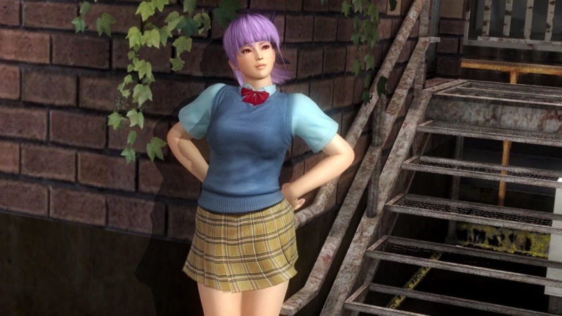architecture, one person, young women, three quarter length, brick, leisure activity, Dead or Alive, casual clothing, day, young adult, looking at camera