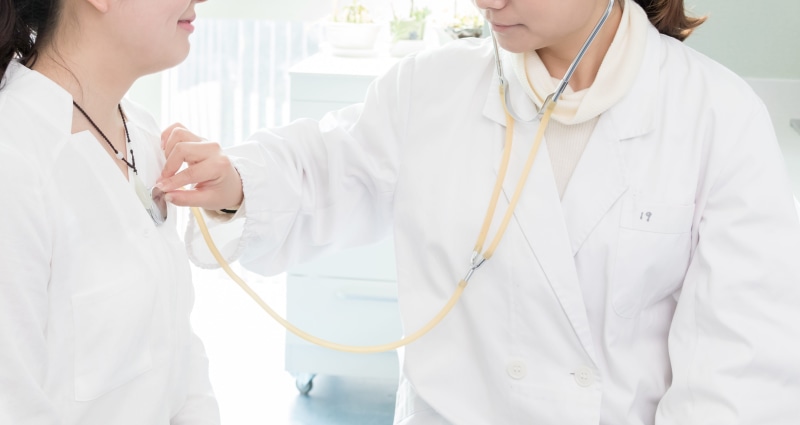 adult, listening, expertise, stethoscope, patient, s, healthcare and medicine, clothing, lab coat, medical exam, occupation, doctors office, two people