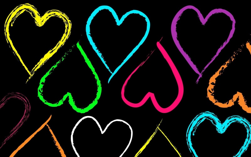 Colorful, Love, 1080P, Heart, shaped