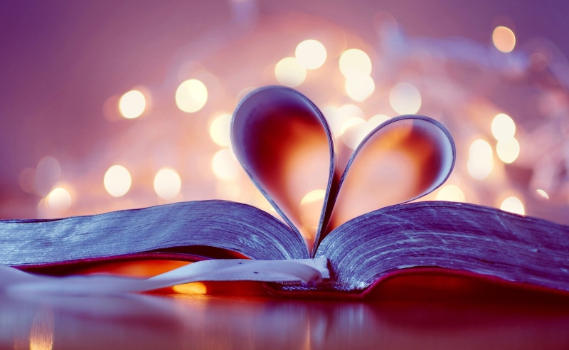 page, book, still life, pink, reading, heart, positive emotion, illuminated, purple, Love, publication, emotion, paper, hardbound, plant, night, open, christmas lights