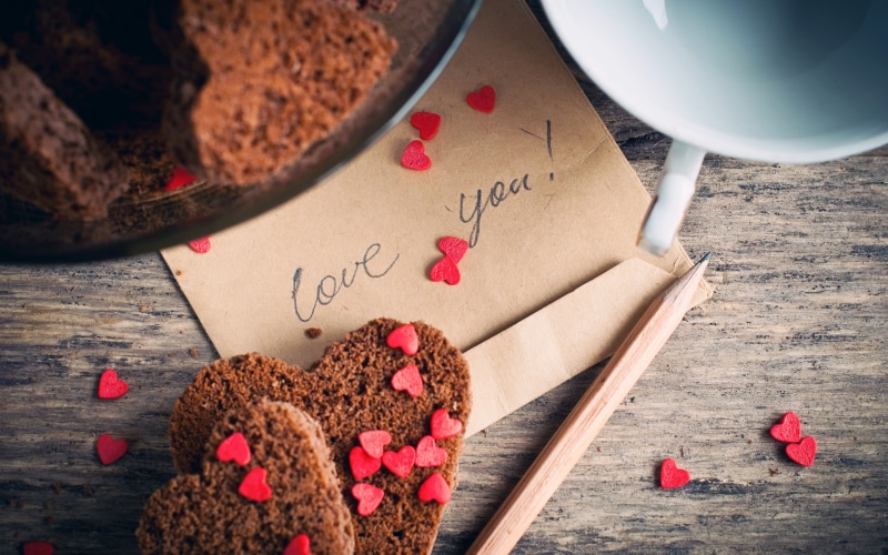 pencil, cup, 2K, Love you, cookies, hearts, heart, cakes, label, envelope, love