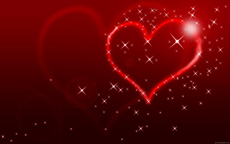 red, stars, valentine, illustration, heart, 1080P, shaped, love