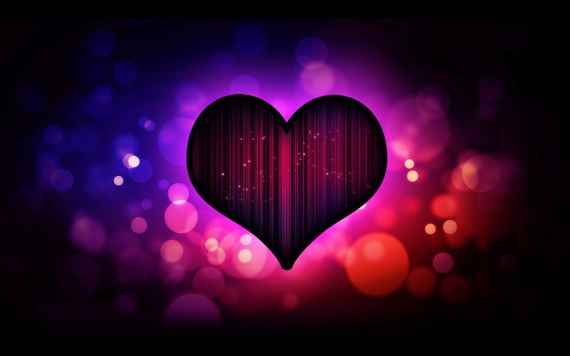 1080P, Heart, Love, Dark, Purple