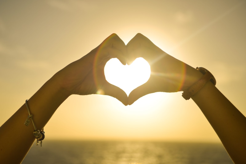 romantic, love, beauty in nature, sky, woman, forming, romance, two, heart, nature, sea, outdoors, beautiful, emotion, people, kindness, hand, sign, human hand