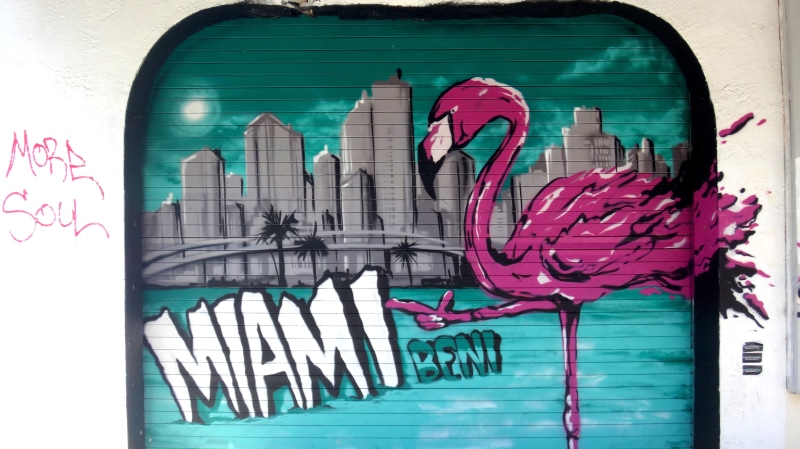 miami beach, western script, multi colored, indoors, sky blue, no people, text, built structure, miami vice, blue, pink, swarm inc., art and craft, representation
