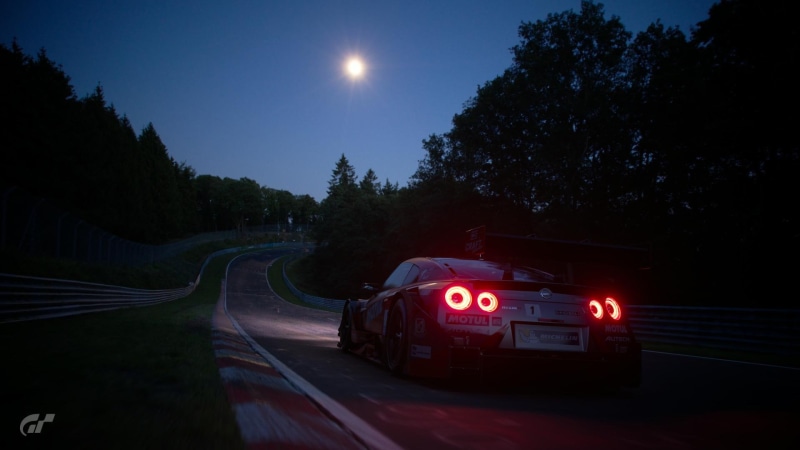motor vehicle, Gran Turismo Sport, red, motion, Gran Turismo, lighting equipment, nature, mode of transportation, moonlight, plant, car, track, transportation