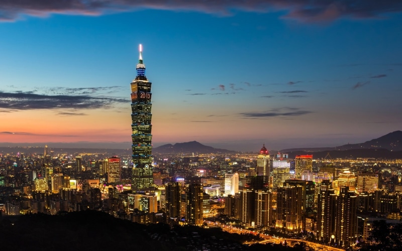 lights, Republic of China, city, Taipei 101 skyscraper, night, 1080P, Taipei, view, Taiwan