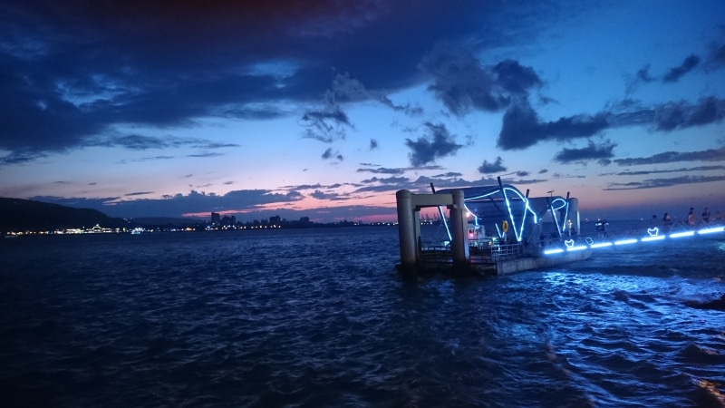 Taipei, water, waterfront, sunset, transportation, illuminated, cloud - sky, brown, 4K, beauty in nature, outdoors, tranquil scene, sea, dock, idyllic