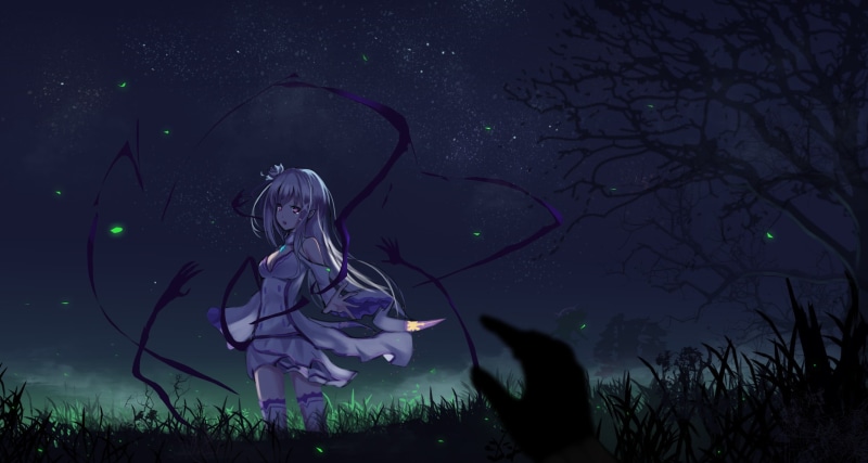 young adult, character, one person, white hair, plants, long hair, leisure activity, Re:Zero Kara Hajimeru Isekai Seikatsu, tree, cleavage, outdoors, land