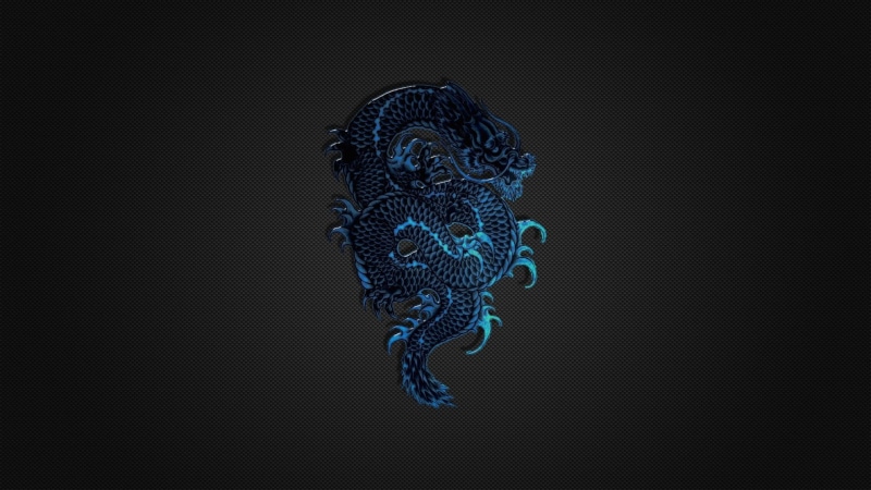 Blue, 1080P, dragons, carbon, x, fiber, background, art, black, Abstract, hd, minimalistic
